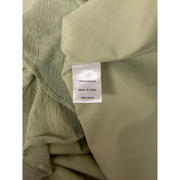 New Superdown Dress Small Womens Revolve Green Chiffon Textured Embossed Mini - Picture 8 of 8